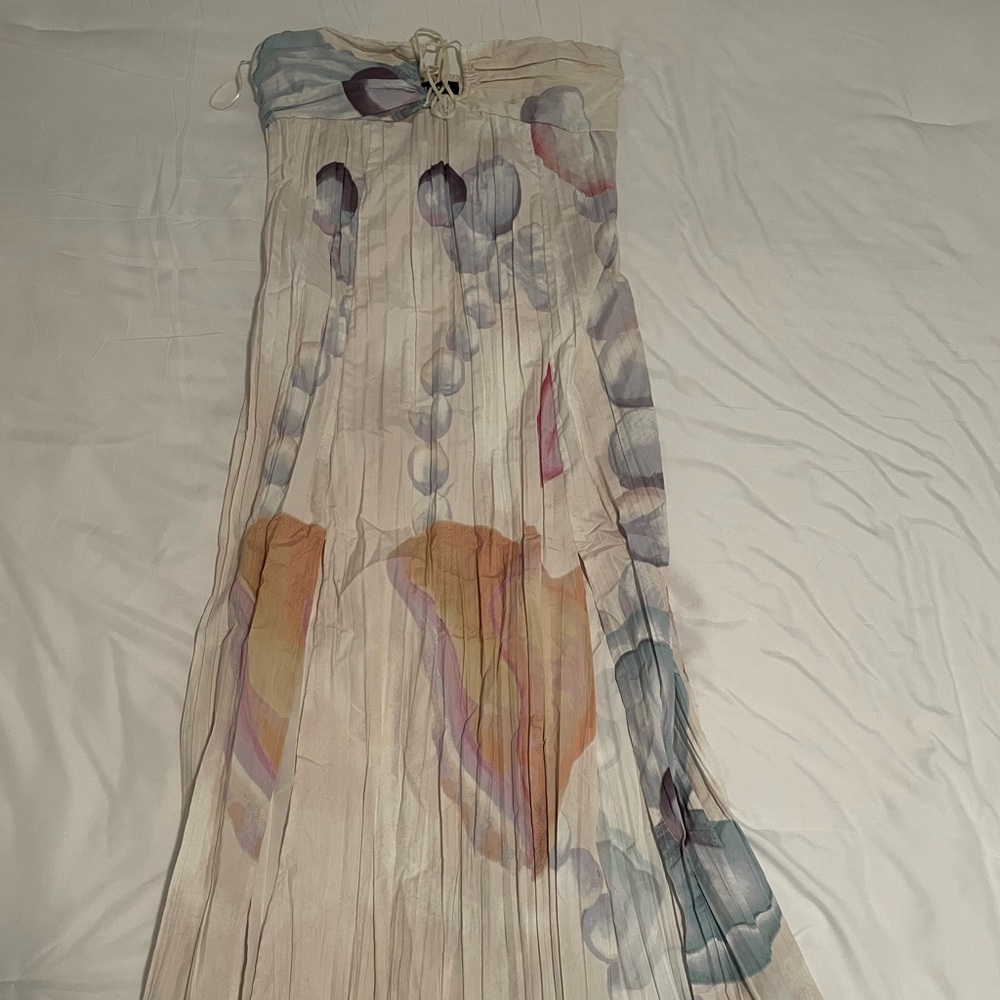 Seashell and pearl printed midi Dress